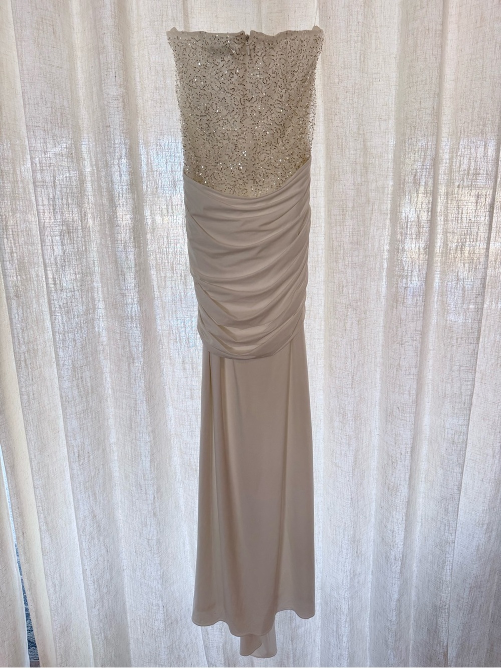 Beaded Strapless White Wedding Gown with Draped Waist Carina Maxi gown Babyboo - Picture 9 of 13
